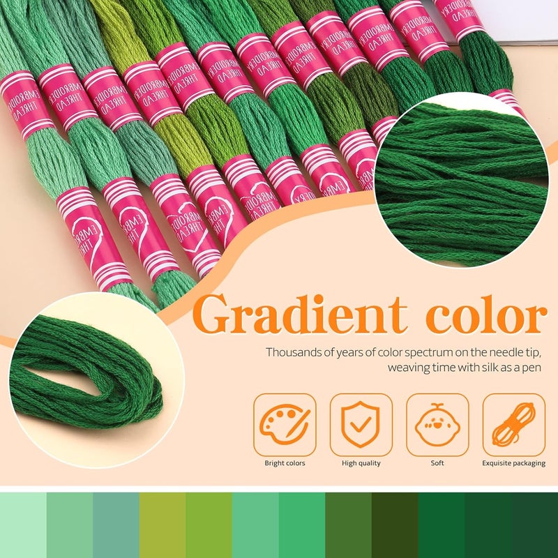 Dercuy Embroidery Floss,12 Skeins Green Embroidery Thread,Friendship Bracelet String for DIY Making,Embroidery Crafts - Image 5